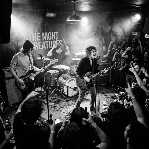 Indie Rock Band Live in Black and White