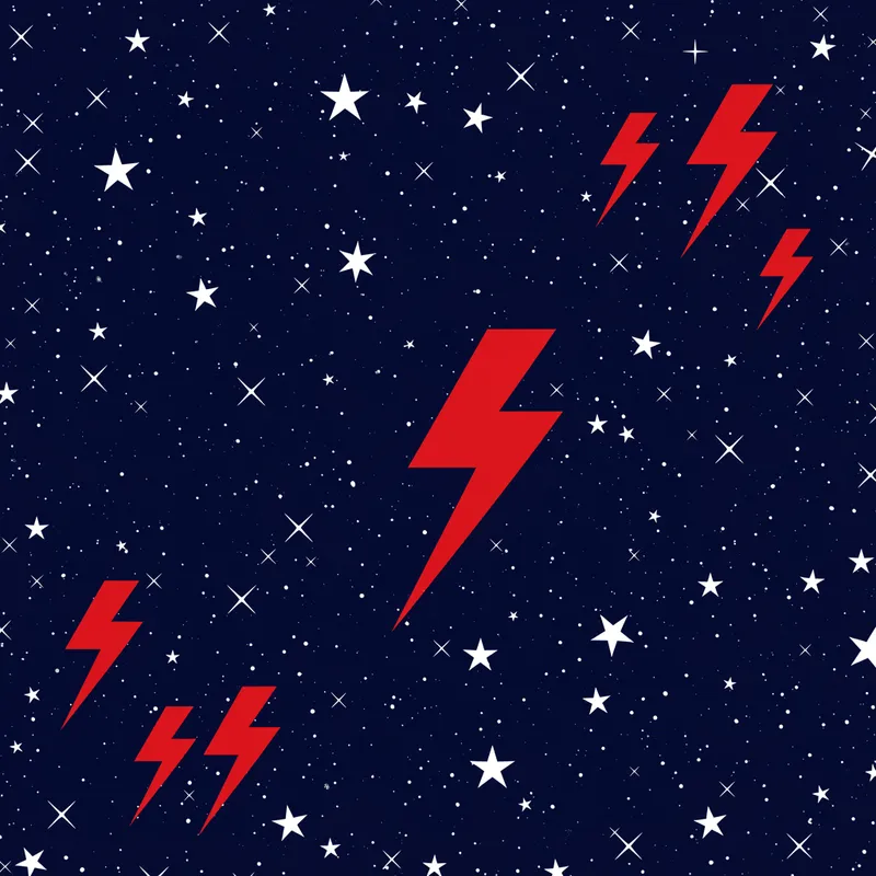 Navy Blue Background with Stars and Lightning Design