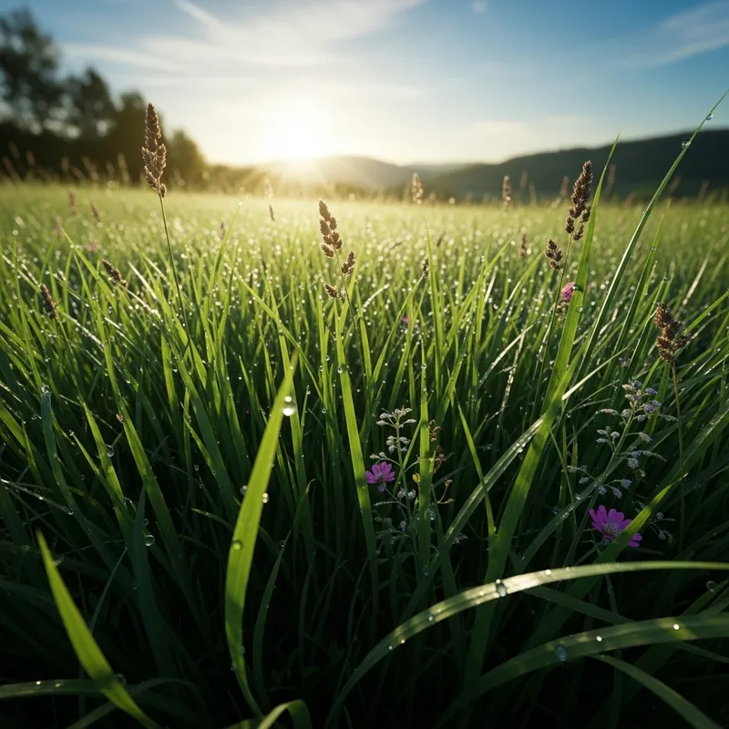 Tranquil Sunlit Meadow: Nature's Canvas