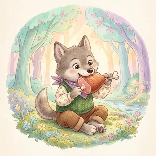 Charming Baby Wolf in Fantasy Art
