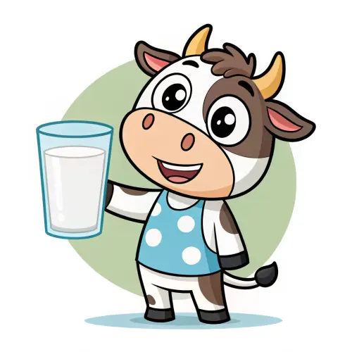 Desi Kid with Milk Glass Mascot