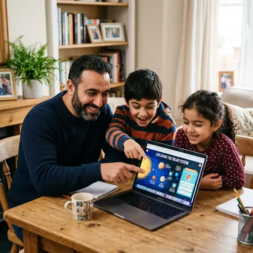 Engaging Family Bonding Session with Laptop - Heartwarming Scene