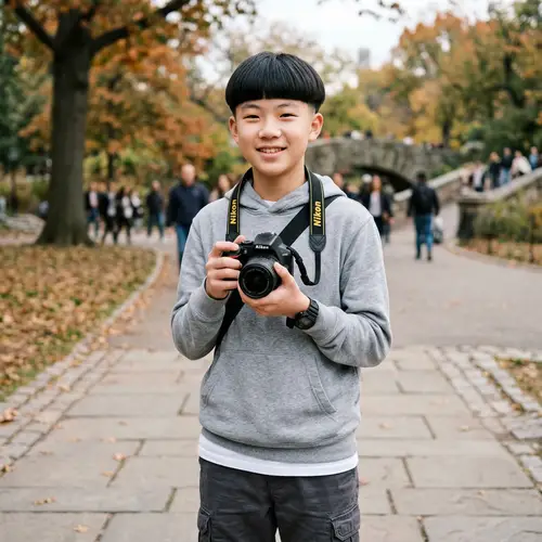 14-Year-Old Boy with Nikon Camera – Portrait Photography