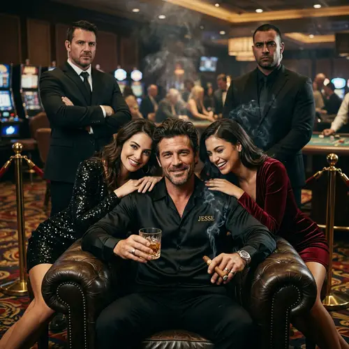 Mystical Casino Scene: Jesse and Entourage