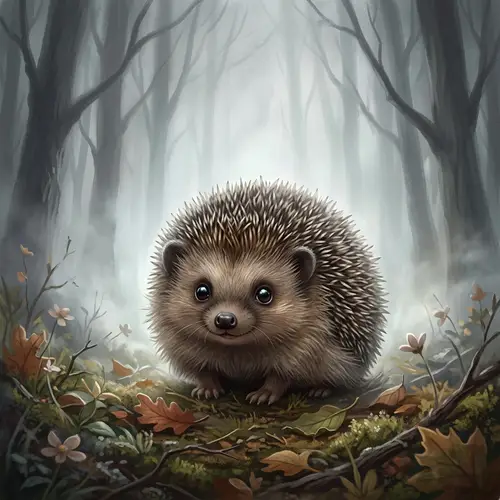 Cute Hedgehog in Enchanting Fog - Wildlife Avatar