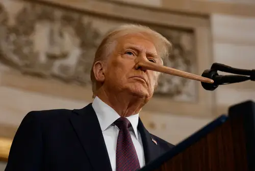 Donald Trump with Pinocchio Nose - Realistic Image