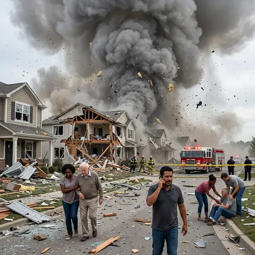 Gas Explosion Accident Aftermath - Emergency Response & Safety Assistance