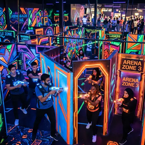 Colorful Laser Tag Arena at Activity Center | Exciting Fun