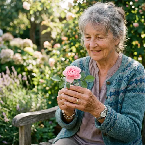 Person Holding a Flower - Symbol of Beauty
