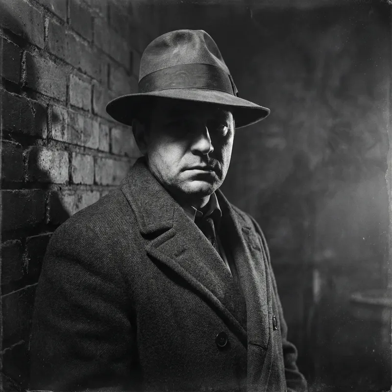 Iconic Black and White Portrait of Thomas Shelby