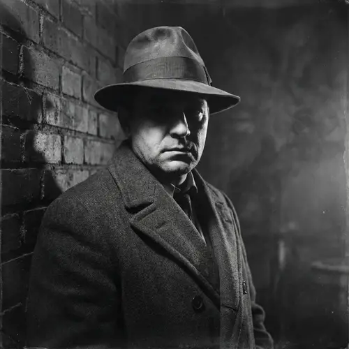 Intense Portrait of Thomas Shelby: Iconic Noir Persona