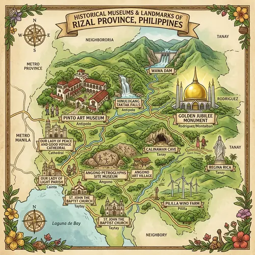 Historical Museums & Landmarks in Rizal Province Map