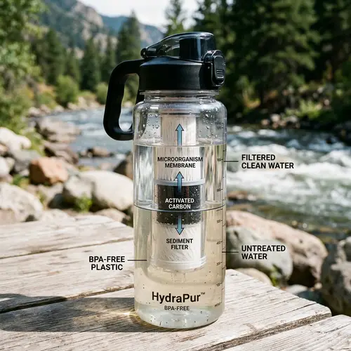 Water Bottle with Built-In Purifier | Clean Water Anytime