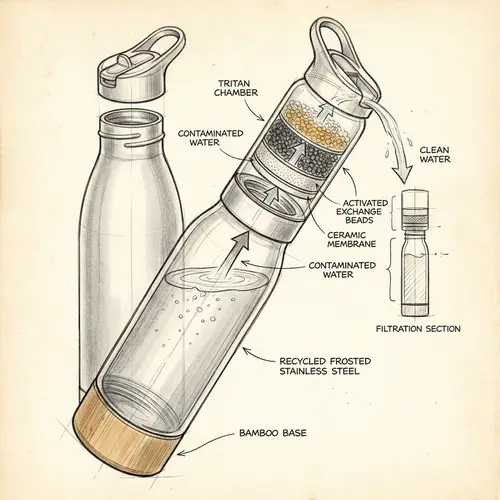 Innovative Water Bottle with Built-In Purifier Design