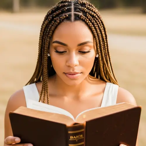 Lightskin Women with Box Braids and Bible
