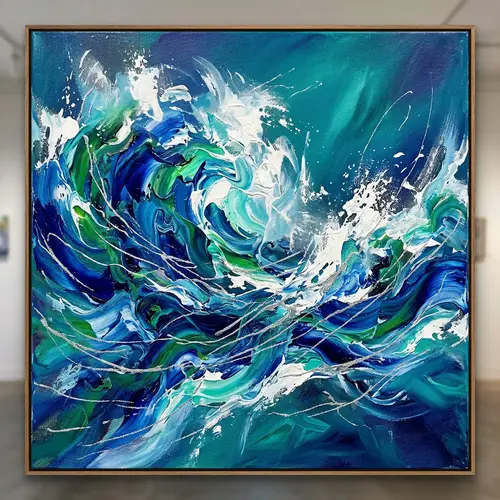 Ocean Waves Abstract Art: Graceful Nature's Dance