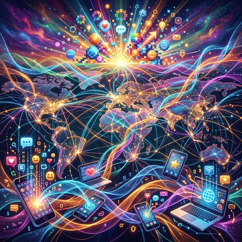 Vibrant Digital Communication Tapestry