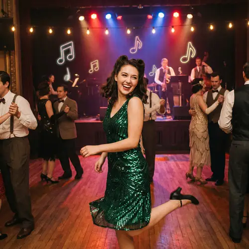 Vintage Dance Style: Timeless Glamour Captured in Dance Hall Event