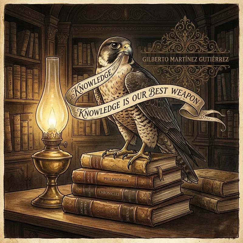 Vintage Falcon Illustration - Knowledge is Power Vintage Falcon Illustration - Knowledge is Power
