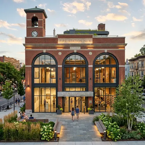 Fire Station Transformed into Modern Cultural Center