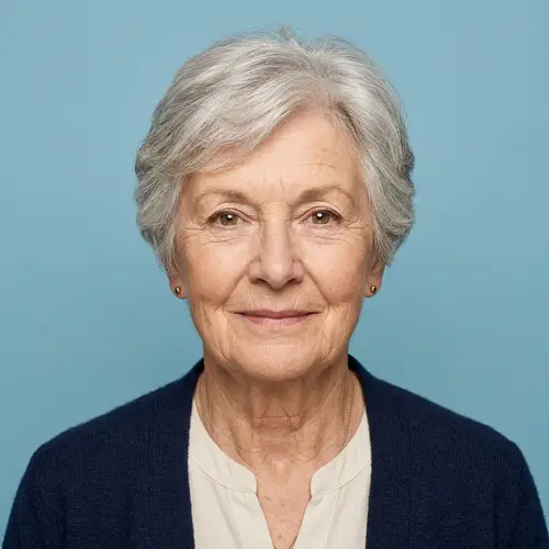 Beautiful Woman in Her 70s Passport Photo