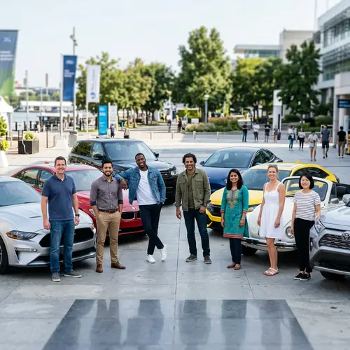 Diverse Group of Car Enthusiasts by Seven Models