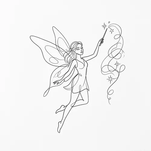 Elegant Minimalist Fairy Spellcasting Art