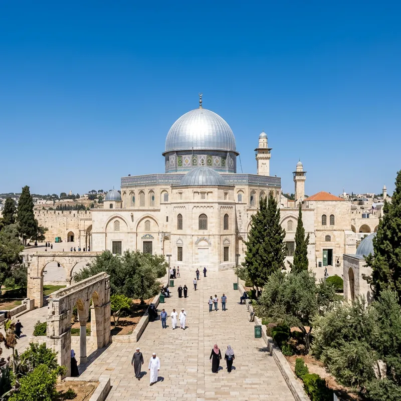 Al-Aqsa Mosque: Blue Sky Serenity