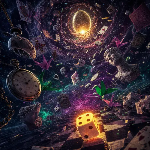 Cosmic Randomness: A Surrealist Digital Painting