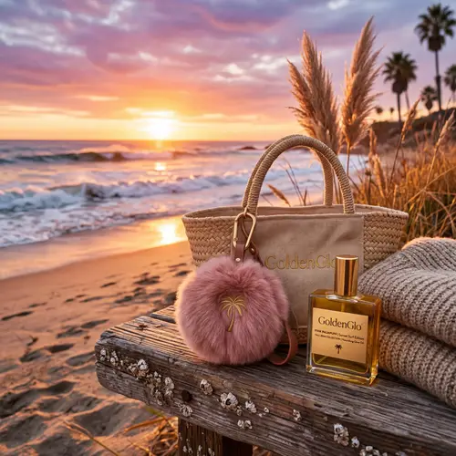 GoldenGlo: Fall Beachy Vibes with Pink Palmpuff