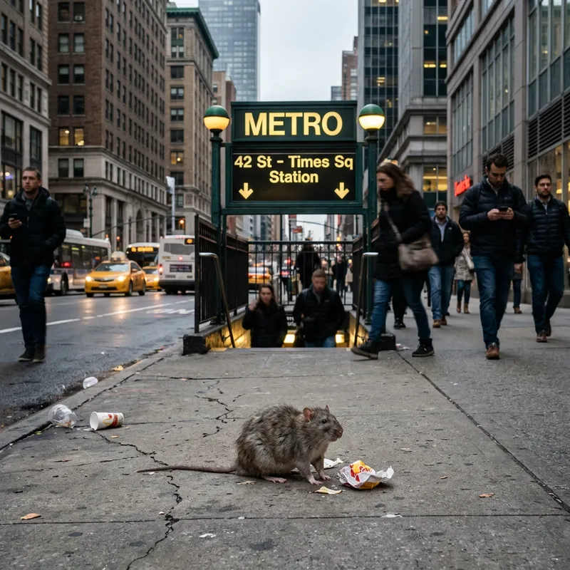 Quirky Urban Scene: Big Rat by Metro Station Quirky Urban Scene: Big Rat by Metro Station