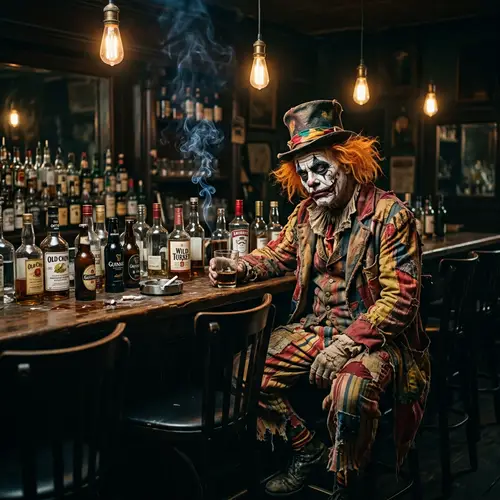 Spooky Clown Man in Bar | Loneliness and Isolation