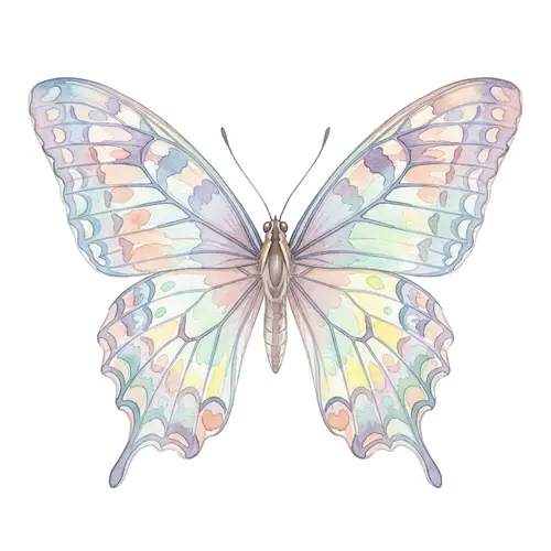 Pastel Watercolor Butterfly PNG - 300dpi