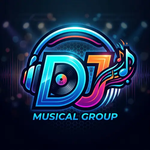 Modern DJ Music Team Logo Design