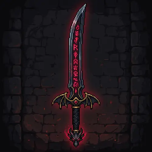 Cremisi Dragon Sword - Curved Blade & Runes