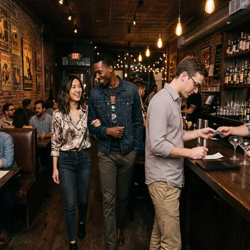 Happy Couple in Bar: A Night Out
