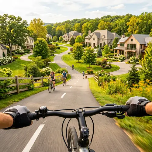 Luxurious Bike Path Town | Greens & Yellows Palette