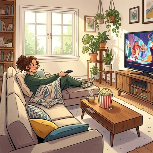 Cozy Movie Night: Relaxing on the Couch