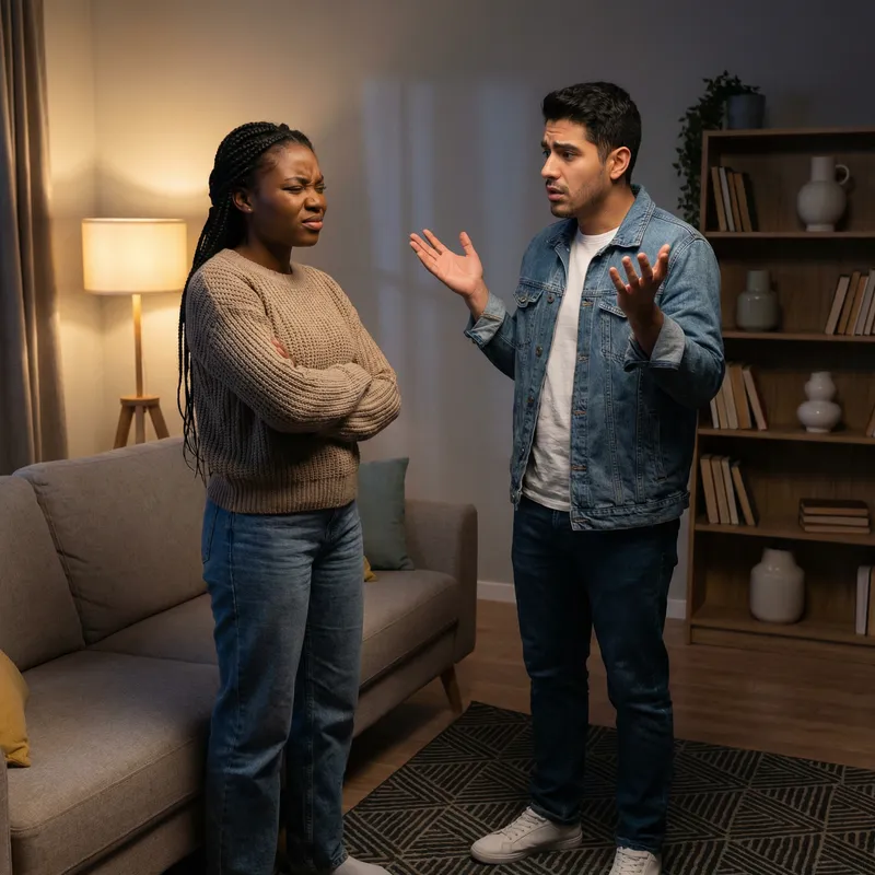 Tense Interaction Between Hispanic Boyfriend and Black Girlfriend