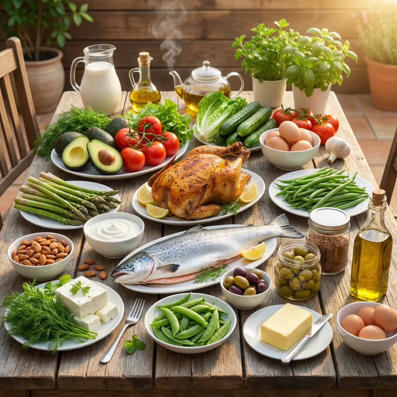 Fresh Wholesome Meal with Avocado, Salmon, Eggs & More