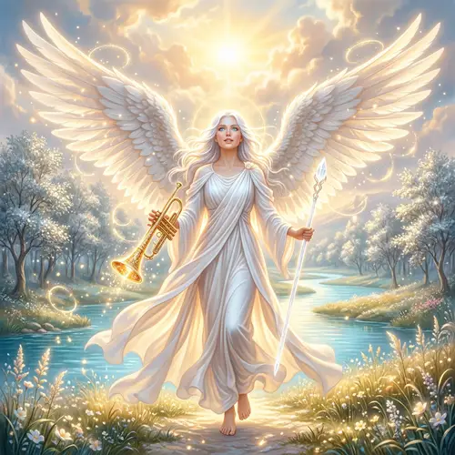 Majestic Angel in Heavenly Landscape