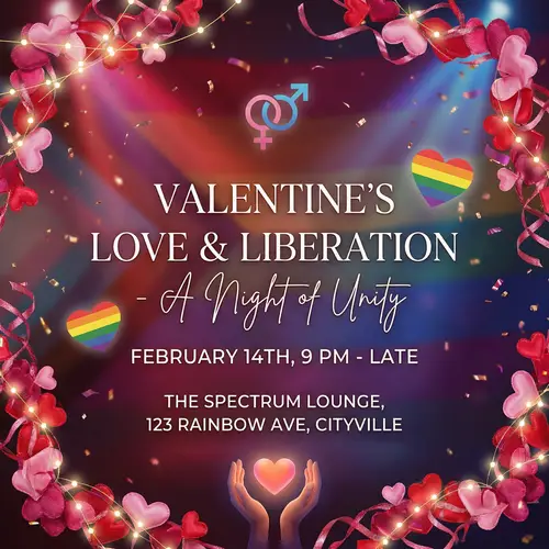 Valentine's Day Themed Nightclub Flyer for Gay Community