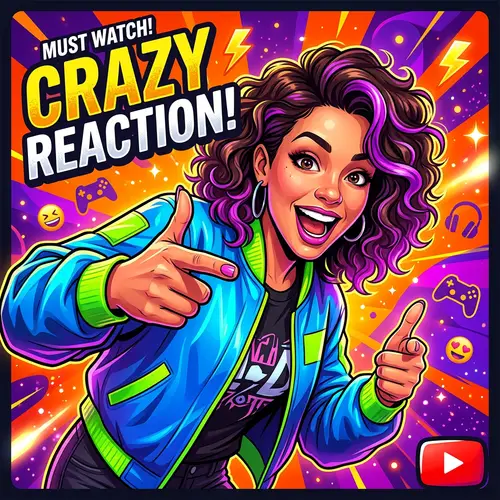 Charismatic Host YouTube Video Thumbnail with Bold Colors