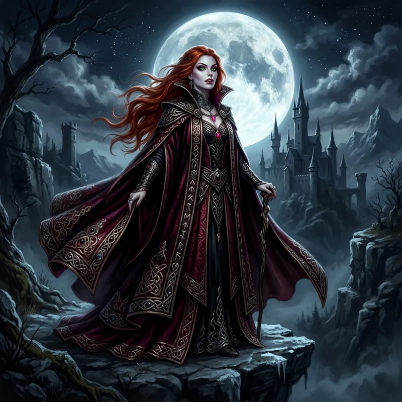 Naked Triss Merigold Turned into a Vampire Fantasy Art