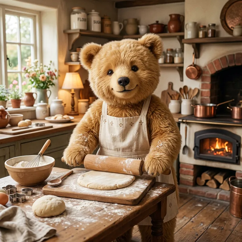 Charming Honey-Colored Bear for Baking Fun
