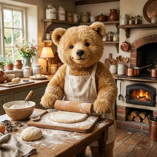 Charming Honey-Colored Bear for Baking Fun