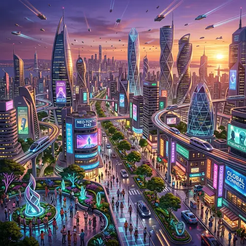 Futuristic Cosmopolitan City | Skyscrapers & Diversity