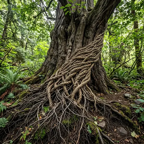 Roots Transforming into Tree Trunk - Organic Artistry