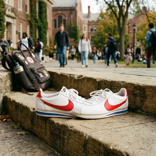 Campus-Style Sneakers with Swoosh Logo | Brand Name