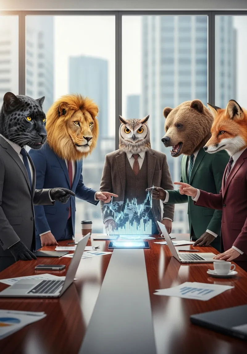 Unique Businessmen with Animal Heads - Creative Imagery